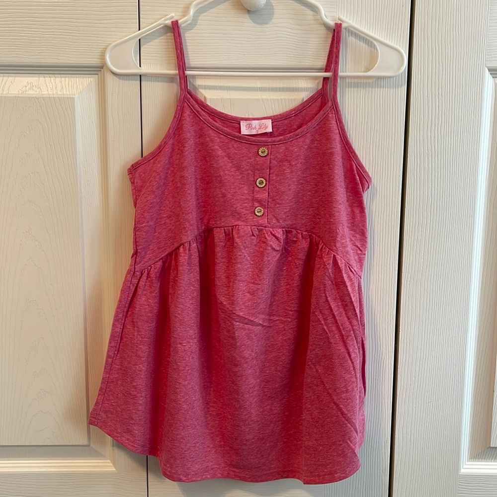 Pink lily tank top
